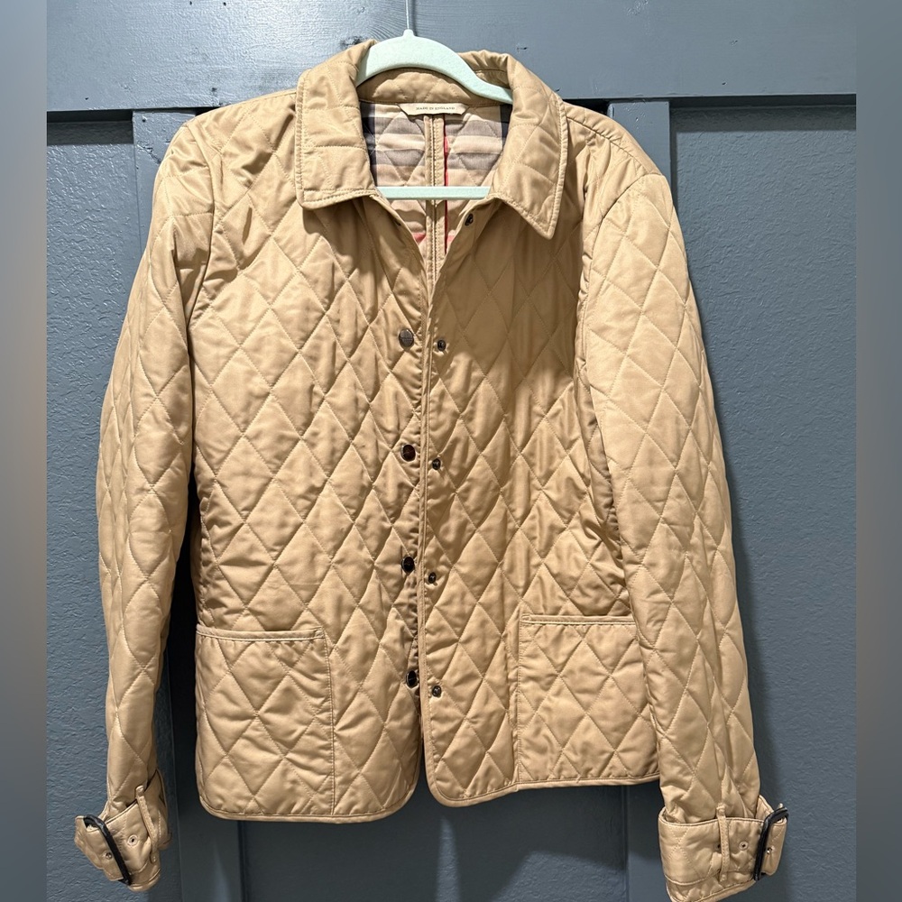 Burberry Brit Beige Diamond Quilted Jacket Size XL